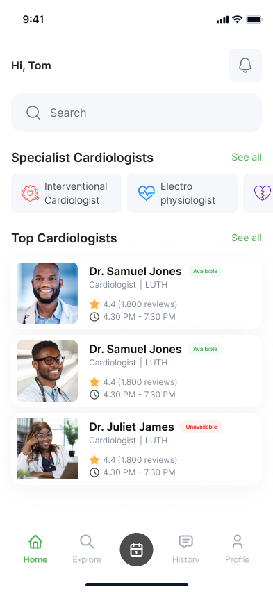 Cardio dashboard on mobile