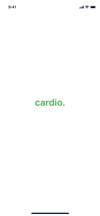 Cardio splash screen on mobile