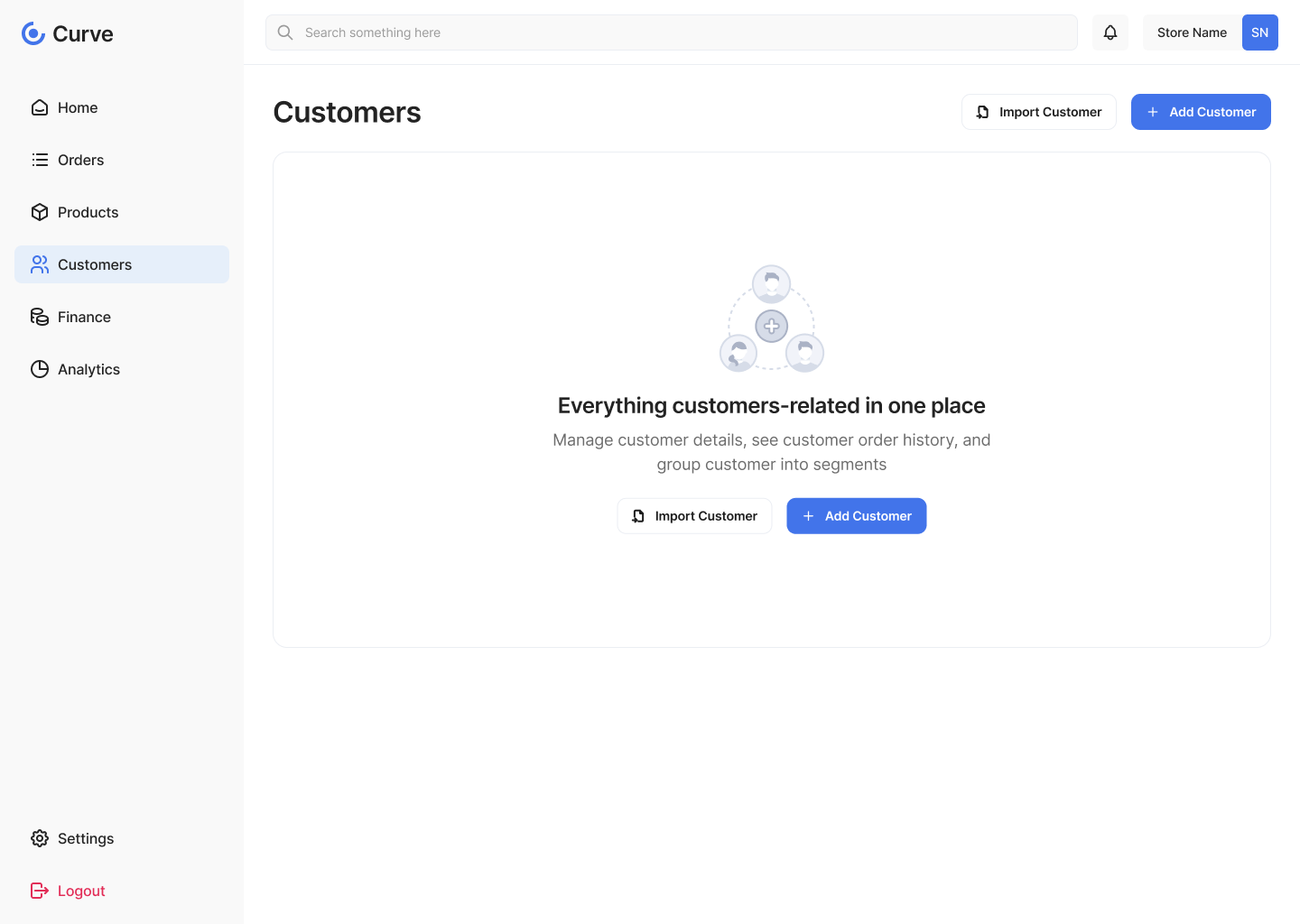 Curve customers empty state