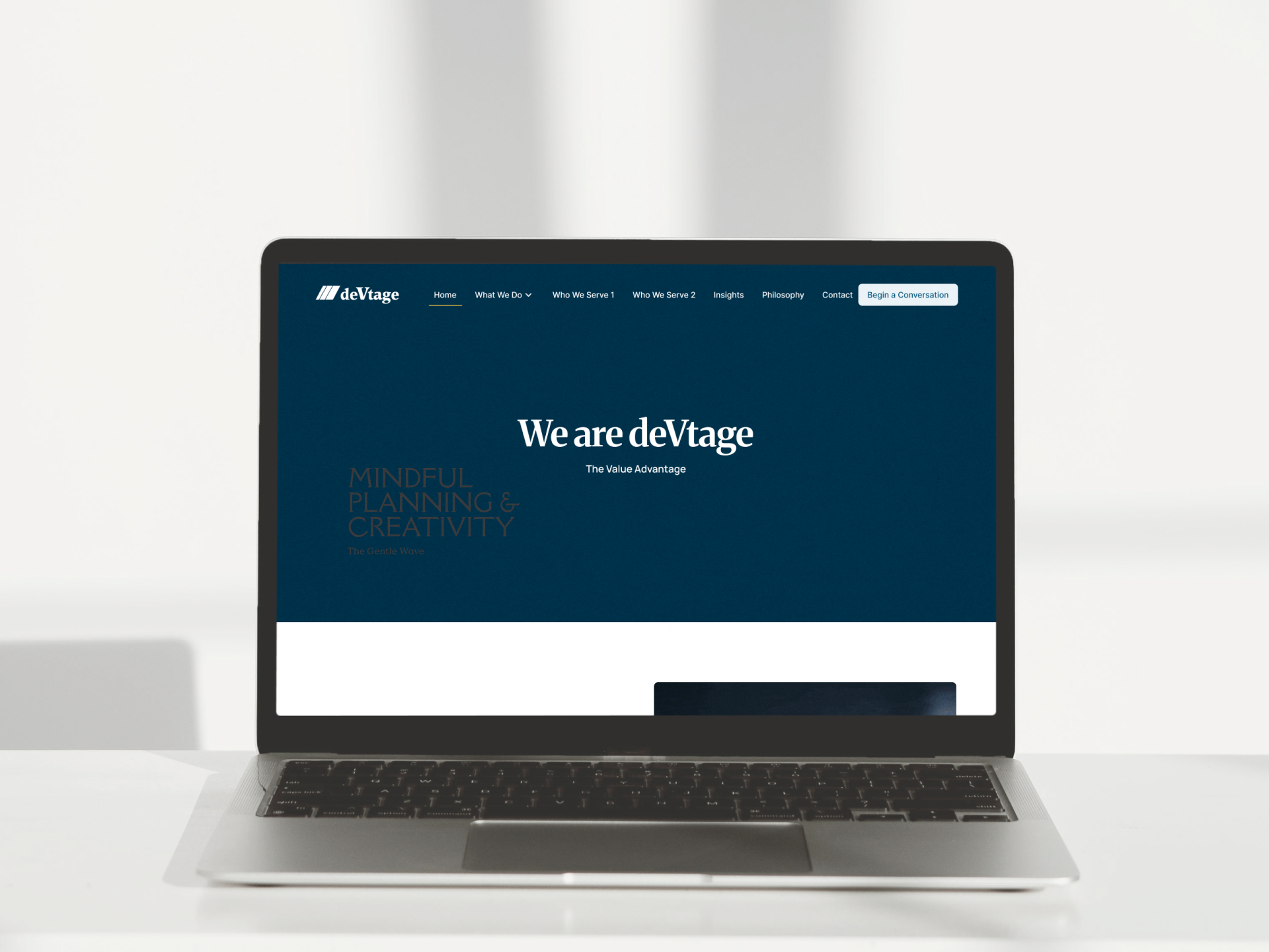 Devtage website design mockup